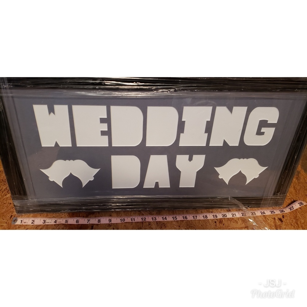 Wedding day cut out mat photo frame